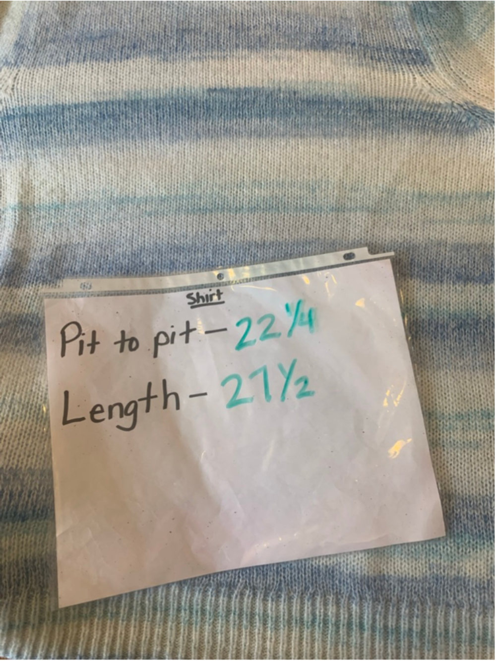 GAP Sweater XL Blue and White Stripes Super Soft - Picture 4 of 5